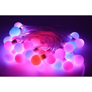 14.7ft WS2812B Dream Color LED Round Ball String Lights Addressable Individually Strip Christmas Party Birthday Decoration IP67 DC5V