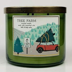 White Barn Bath & Body Works 3-Wick Scented Candle in Tree Farm (Red Car Design)