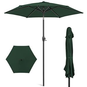 Best Choice Products 7.5ft Heavy-Duty Round Outdoor Market Table Patio Umbrella w/Steel Pole, Push Button Tilt, Easy Crank Lift – Green