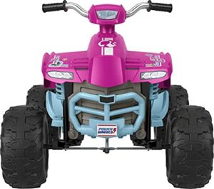 Power Wheels Barbie Pink Racing ATV, 12V battery-powered ride-on vehicle for preschool kids ages 3-7 years [Amazon Exclusive]