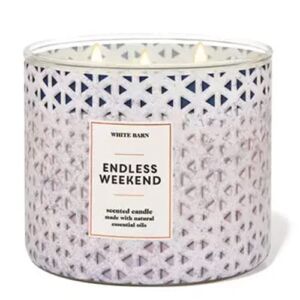 Bath and Body Works, White Barn 3-Wick Candle w/Essential Oils – 14.5 oz – 2021 Fresh Spring Scents! (Endless Weekend)