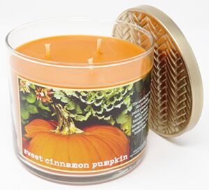 Bath & Body Works Home Sweet Cinnamon Pumpkin Scented 3 Wick 14.5 Ounce Candle Limited Edition 2017