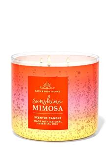 Bath and Body Works, White Barn 3-Wick Candle w/Essential Oils – 14.5 oz – 2021 Fresh Spring Scents! (Sunshine Mimosa)
