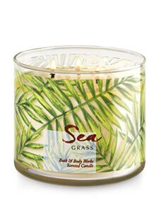 Bath and Body Works White Barn Sea Grass Candle 3 Wick 14.5 Ounce