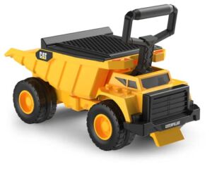 CAT Shovel and Sift Dump Truck Ride-On Toy for Kids and Children Ages 1 – 3 Years Old, Featuring Realistic Job Site Sounds and Removable Sifter and Shovel, Yellow/Black, by Kid Trax