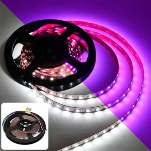 LEDwholesalers 24V High-Output 16.4-ft RGBW Color-Changing + Bright White Flexible LED Ribbon Strip Light with SMD1016RGB and SMD2835, 20233RGB-WH