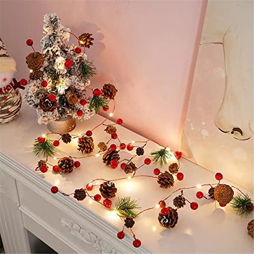 Christmas Led Copper Wire Lamp Pinecone Lamp String Needle Decorative Small Mushroom Creative Decorative Lamp Decorative Rope for Hanging (Hot Pink-A, A) | The Storepaperoomates Retail Market - Fast Affordable Shopping
