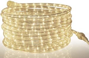 Tupkee LED Rope Light Warm-White – 24 Feet (7.3 m), for Indoor and Outdoor use – 10MM Diameter – 144 LED Long Life Bulbs Decorative Rope Tube Lights