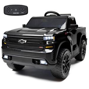 ReadyGO 12V Battery Powered Licensed Chevrolet Silverado Kids Ride On Truck Electric Vehicle with Parent Remote Control, High Speed Mode (5 MPH), LED Lights, Retractable Tailgate, & Truck Sounds