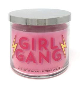 Bath & Body Works Candle 3 Wick 14.5 Ounce Girl Gang Scent Pink Bubble Gum