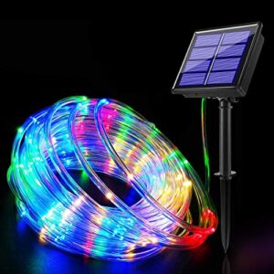Bebrant Solar Rope Lights Solar Powered String Lights 40Ft 120 LEDs 8 Modes Outdoor Waterproof IP 65 Fairy Lights for Camping, Party, Garden, Holiday Decoration (Multi-Color)