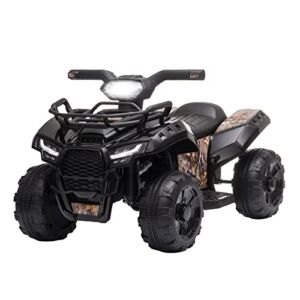 TOBBI 6V Kids Ride On ATV, Electric 4-Wheeler Car, Battery Powered Ride On Toy Car for Boys and Girls Aged 18-36 Months, Front LED Lights, Black