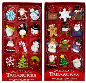 Kurt Adler Petite Treasures 12-Piece Miniature Ornaments Set, 2 Pack