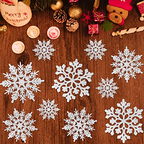 Christmas Tree Decoration Hanging Ornaments – 36 Pack Silver Glitter Snowflake Ornaments for Christmas Holiday New Year Winter Wonderland Party Supplies | The Storepaperoomates Retail Market - Fast Affordable Shopping
