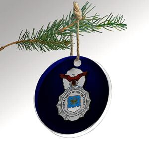 Crystal Clear Christmas / Holiday Ornament. Car Pendant. Decoration. – US Air Force Security Forces (AFSC), Badge