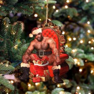 Barry Santa Wood Christmas Ornament Funny Acrylic Ornament 2022 Christmas Xmas Holiday 2D Ornament