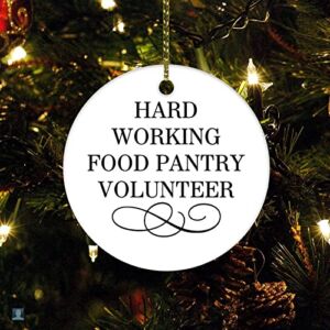 Hard Working Food Pantry Volunteer Snowflake Pewter Christmas Ornament Holiday Ornament for Home Christmas Tree Decor