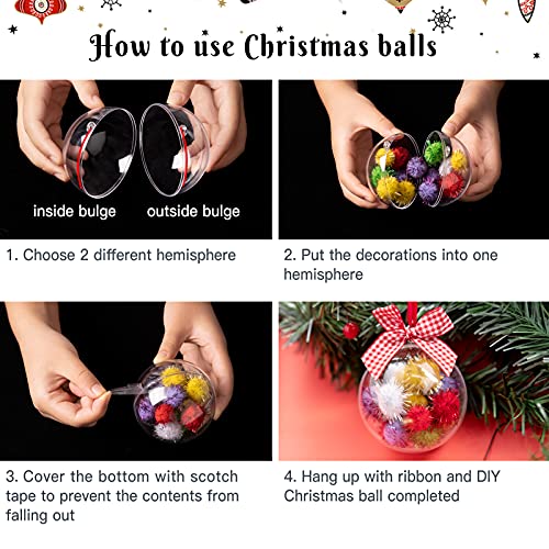 Ayfjovs 14 Pack Clear Christmas Ball Ornaments with 7 Styles DIY Crafts Hanging Tree Ornaments Bows Ribbons Accessories for Christmas Tree Ornaments Home Party Holiday Decor | The Storepaperoomates Retail Market - Fast Affordable Shopping
