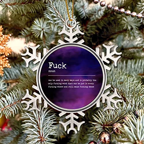 Inspirational Quotes Hanging Christmas Ornaments Fuck Definition Dictionary Word Meaning Metal Snowflake Christmas Ornament for Xmas Tree Holiday Keepsake Memorial New Year Party Decor 3″ | The Storepaperoomates Retail Market - Fast Affordable Shopping