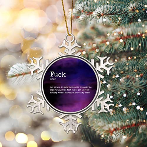 Inspirational Quotes Hanging Christmas Ornaments Fuck Definition Dictionary Word Meaning Metal Snowflake Christmas Ornament for Xmas Tree Holiday Keepsake Memorial New Year Party Decor 3″ | The Storepaperoomates Retail Market - Fast Affordable Shopping