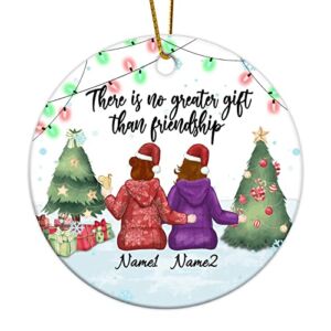 Christmas Ornament Friendship is The Greatest Ceramic Ornament Personalized Round Ornament Gift for Holiday Keepsake New Year Gifts Christmas Tree Decor Made in USA