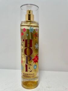 Bath and Body Works Hope Winter Peach Marshmallow Fine Fragrance Mist 8 Ounce Full Size Spray Holiday Packaging