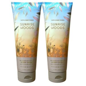 Bath and Body Works Gift Set of of 2 – 8 oz Body Cream – (Sunrise Woods)