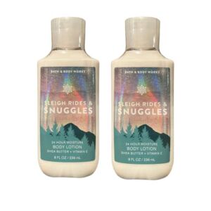 Bath and Body Works Gift Set of 2 – 8 Ounce Lotion – (Sleigh Rides & Snuggles)