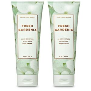 Bath and Body Works Gift Set of of 2 – 8 oz Body Cream – (Fresh Gardenia), Full