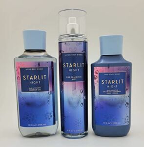 Bath & Body Works – Starlit Night – 3 pc Bundle – Trio – Shower Gel, Fine Fragrance Mist and Body Lotion – 2021