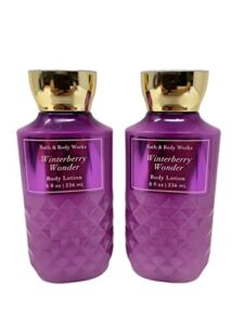 Bath and Body Works Super Smooth Body Lotion Sets Gift For Women 8 Oz -2 Pack (Winterberry Wonder)