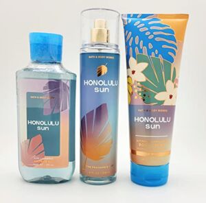 Honolulu Sun – 3 pc Bundle – Fine Fragrance Mist, Ultimate Hydration Body Cream and Shower Gel – Spring 2022