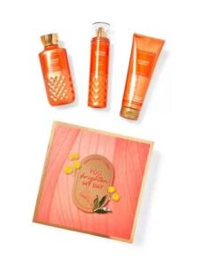 Bath & Body Works SUNSHINE MIMOSA”YOU BRIGHTEN MY DAY” Gift Box Set – Body Cream – Fine Fragrance Mist & Shower Gel arranged in an easel-style gift box with a ribbon – Full Size