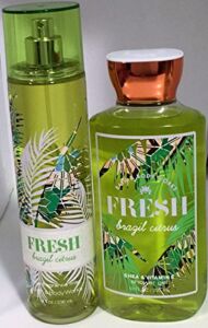 Bath & Body Works Fresh Brazil Citrus Fine Fragrance Mist 8 OZ FL & Shower Gel 10 FL OZ