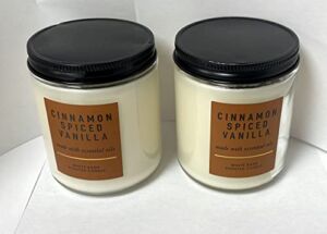 Bath and Body Works 2 Pack Cinnamon Spiced Vanilla Single Wick Candle. 7 Oz.