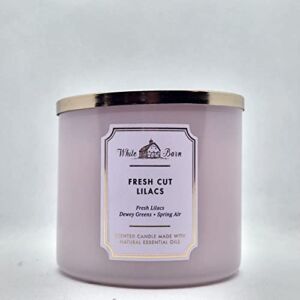 Bath and Body Works, White Barn 3-Wick Candle w/Essential Oils – 14.5 oz – 2021 Core Scents! (Fresh Cut Lilacs)