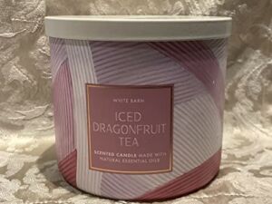 Bath & Body Works, White Barn 3-Wick Candle w/Essential Oils – 14.5 oz – 2022 Spring Scents! (Iced Dragonfruit Tea)