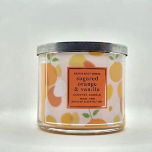 Bath & Body Works, White Barn 3-Wick Candle w/Essential Oils – 14.5 oz – 2022 Spring Scents! (Sugared Orange & Vanilla)