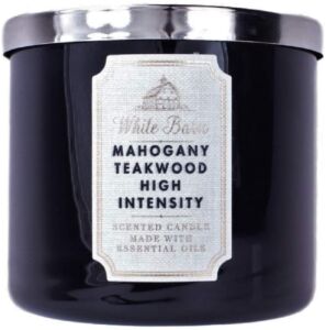 Bath and Body Works, White Barn 3-Wick Candle White Bard Oils – 14.5 oz – 2021 Core Scents! (Mahogany Teakwood Intense)