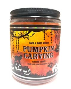 Bath & Body Works, White Barn 1-Wick Candle w/Essential Oils – 7 oz – 2021 Halloween Scents! (Pumpkin Carving)