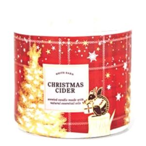 Bath & Body Works, White Barn 3-Wick Candle w/Essential Oils – 14.5 oz – 2021 Christmas & Winter Scents! (Christmas Cider)