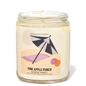Bath & Body Works, White Barn 1-Wick Candle w/Essential Oils – 7 oz – 2021 Summer Scents! (Pink Apple Punch)