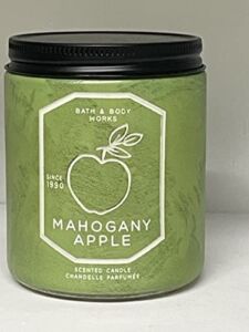 Bath and Body Works White Barn Candle Company Works Mahogany Apple 7 Ounce Single Wick Candle Green Label