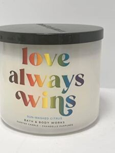 Bath & Body Works, White Barn 3-Wick Candle w/Essential Oils – 14.5 oz – 2021 Summer Scents! (Love Always Wins – Sun-Washed Citrus)
