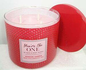 White Barn Candle Company Bath and Body Works 3-Wick Scented Candle w/Essential Oils – 14.5 oz – You’re The ONE (White Birch, Velvety Rose, A Drop of Strawberry Nectar)