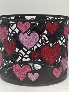 Candle Holder Compatible with Bath & Body Works and White Barn 3-Wick Candles – Select Your Favorite! (Candle NOT Included) – Glitter Hearts
