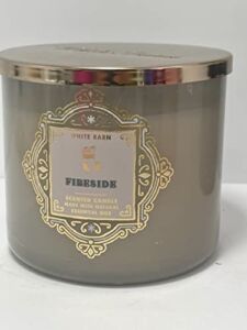 Bath & Body Works, White Barn 3-Wick Candle w/Essential Oils – 14.5 oz – 2021 Christmas & Winter Scents! (Fireside)