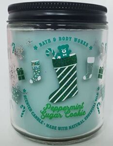 Bath & Body Works, White Barn 1-Wick Candle w/Essential Oils – 7 oz – 2021 Christmas & Winter Scents! (Peppermint Sugar Cookie)