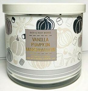 Bath and Body Works Vanilla Pumpkin Marshmallow 3 Wick 14.5 Ounce Candle