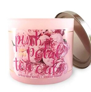 Bath & Body Works Pink Petal Tea Cake Scented 3-Wick 14.5 OZ Large Candle